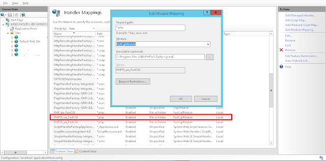 Remove PHP 5.3 from IIS 8.5