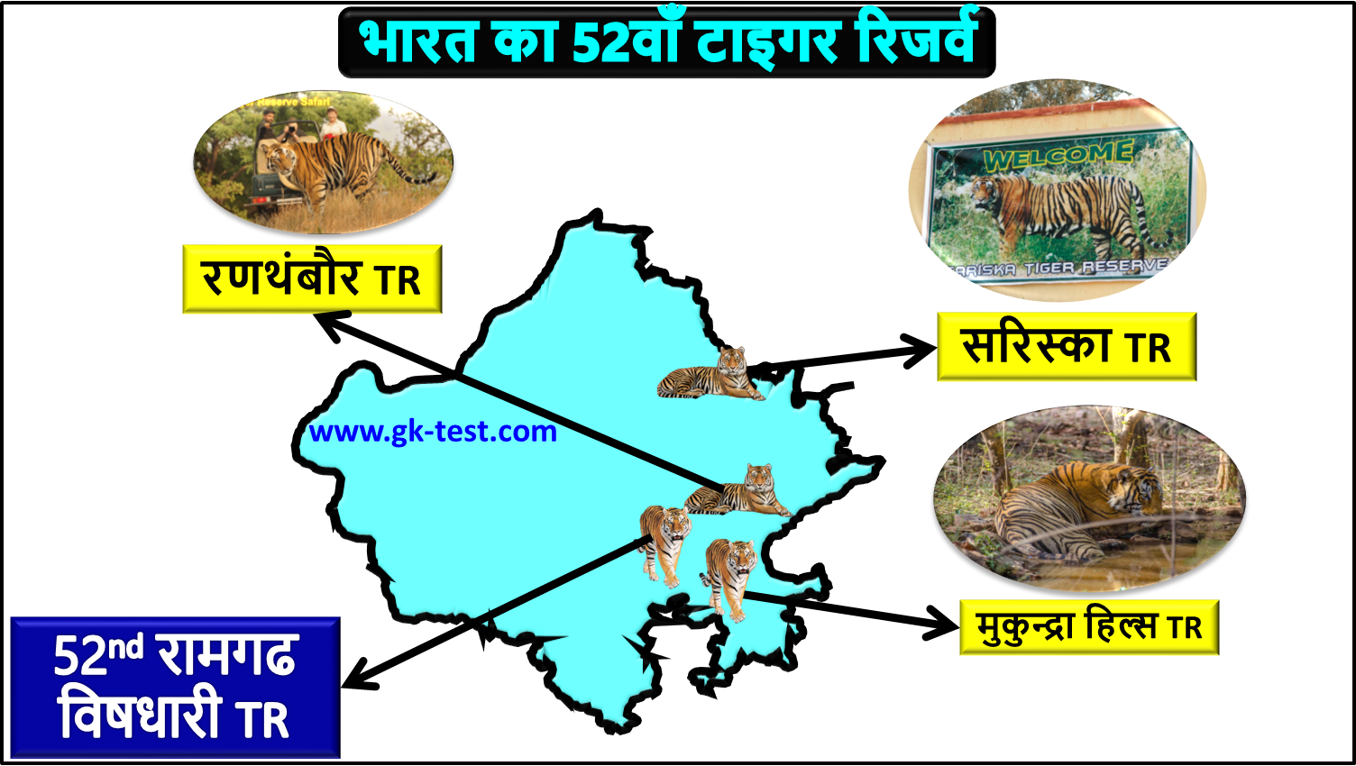 52nd Tiger Reserves in India Map