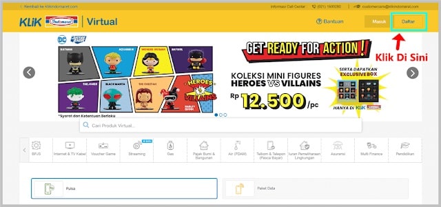 Daftar akun klik indomaret