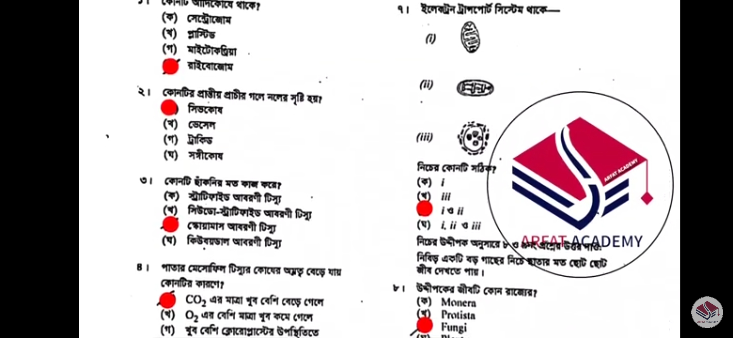 SSC Khulna Board Biology Multiple Choice Free MCQ Answers 2022 |  SSC Khulna Board Biology MCQ Question Answer Solution 2022