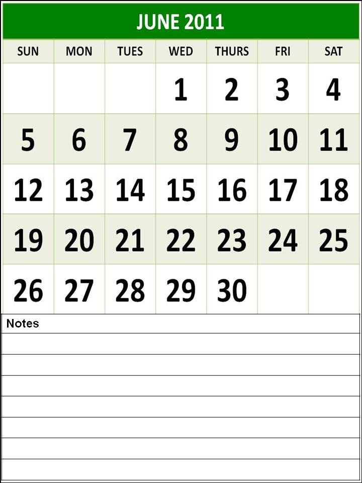 2011 Calendar One Page Printable. free printable blank 1-page