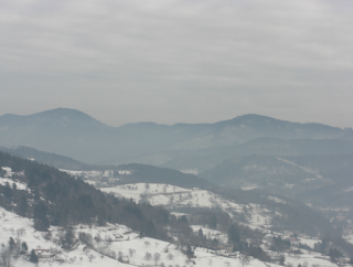 Snowy Vosges mountains