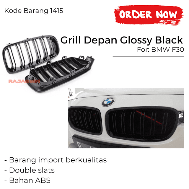 Grill BMW F30 - Double Slats - Warna Glossy Black