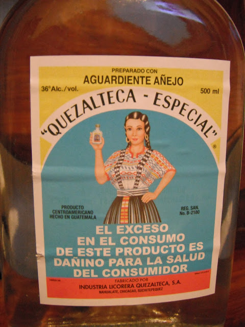 Quezalteca liquor label Guatmala