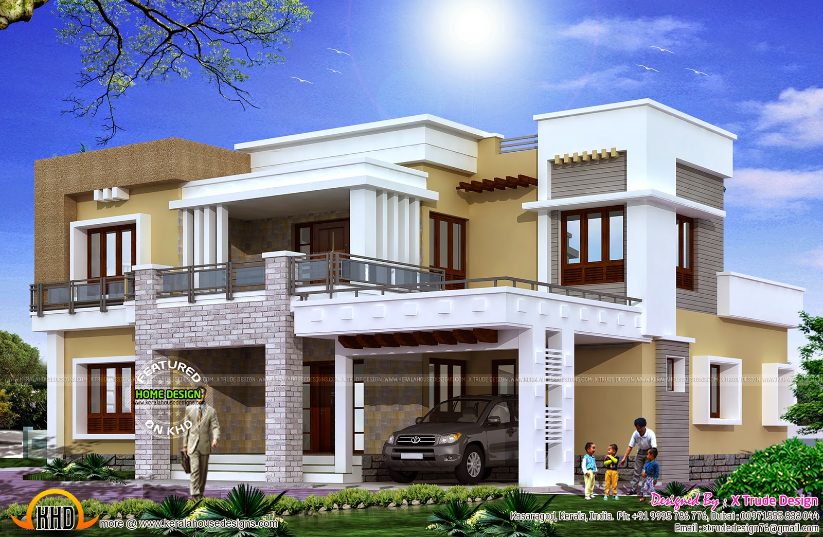 Different views of 2800 sq ft modern home Kerala home 