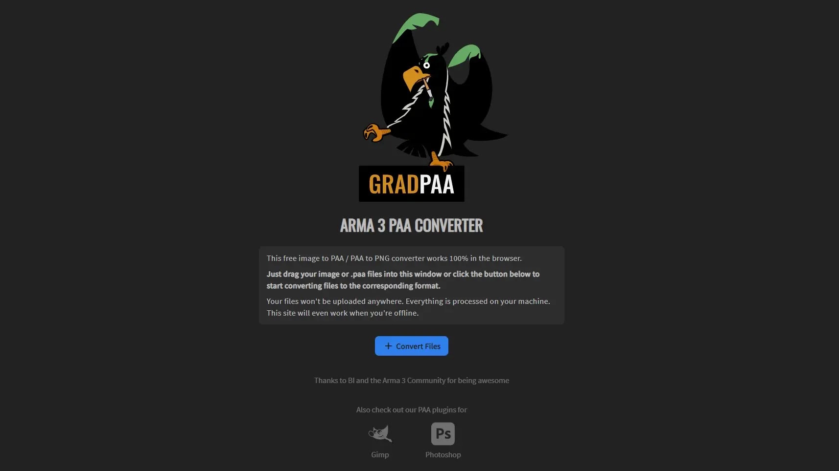 Arma3用の画像形式に変換できるウェブサイト