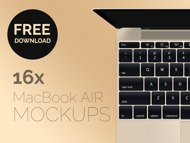 New Macbook Air Mockup PSD