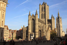 Sint Niklaaskerk and Belfort tower in Ghent