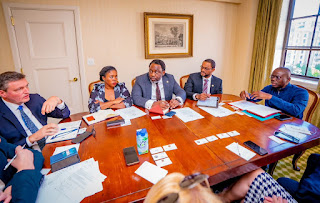 Governor of Lagos State, Babajide Sanwo-Olu meets with Mr. Shubham Chaudhuri, Country Director Nigeria, Western and Central Africa of the World Bank