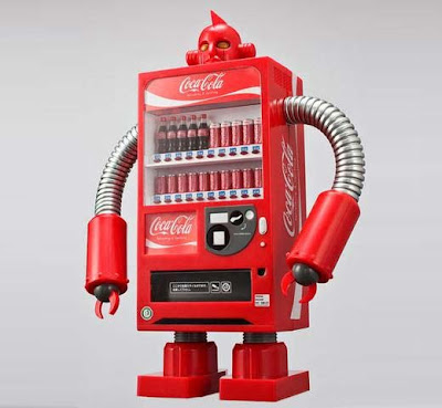 Cool vending machine robots meet Coca Cola.