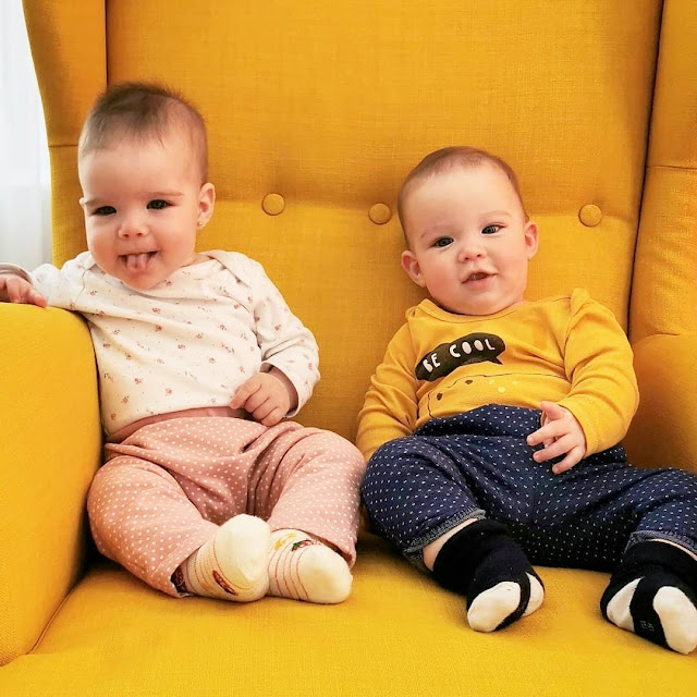 cute baby twins boy and girl