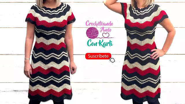 APRENDE A TEJER GRATIS de Vestido Zig Zag a Crochet