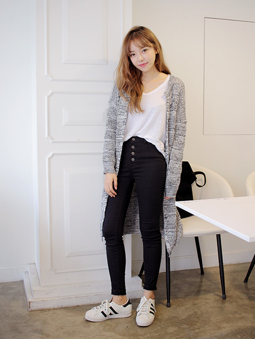 Mix Thread Long Cardigan