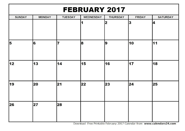 February 2017 Calendar, 2017 Calendar. Calendar 2017, Monthly Calendar 2017