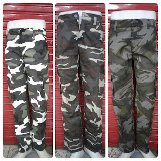 celana cargo panjang pria motif army