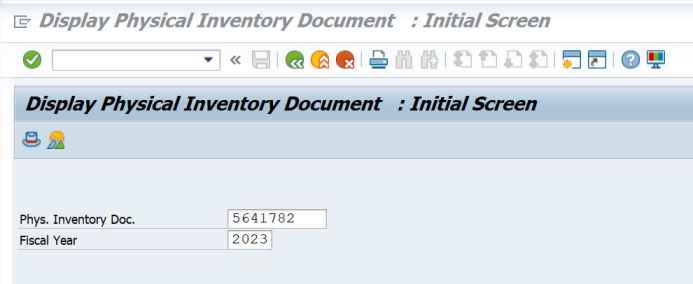 MI03 Tcode SAP - Display Physical Inventory Document