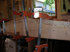 Close-up of gluing the shaft