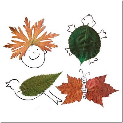 Actividad animales y figuras hechos con hojas secas - Colorear ...