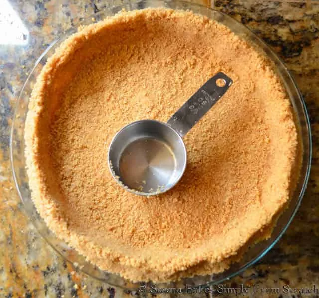 Graham Cracker Crust in pie plate for Authentic Key Lime Pie recipe like Granny would make from Serena Bakes Simply From Scratch.