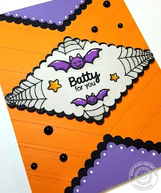 Sunny Studio Stamps: Halloween Cuties & Fishtail Banner II Batty For You card by Lindsey Sams.