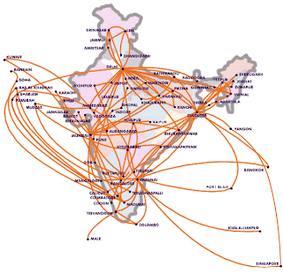 air transport map of india Air Network Of India India Aire Lience Map Air Network Of India air transport map of india