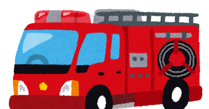 無料イラスト かわいいフリー素材集 消防車のイラスト