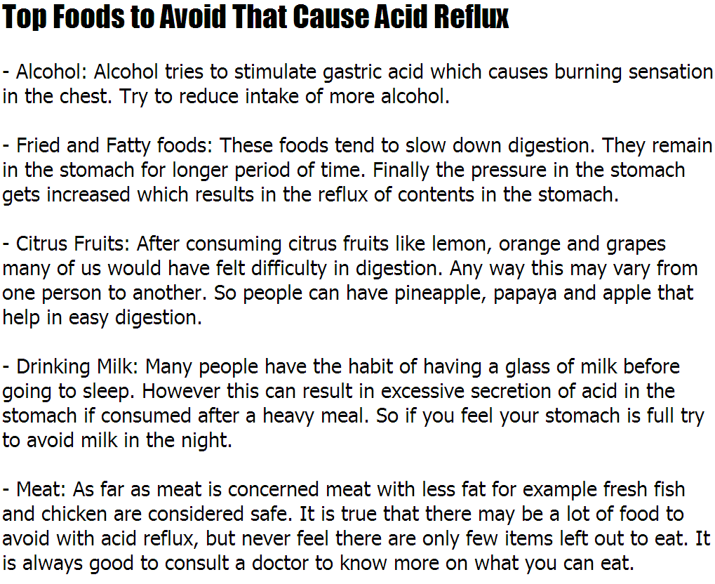  Remedy: Acid Reflux Food - Top Foods to Avoid That Cause Acid Reflux