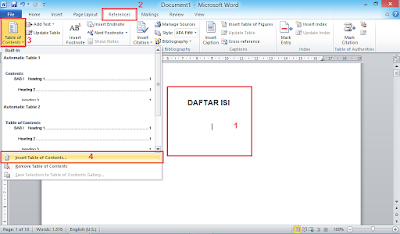 Membuat Daftar Isi Langkah 1