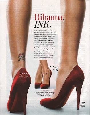 foot tattoo. yup, ouch! her first tattoo too. trooper. Rihannas Feet