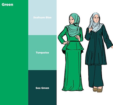 padanan tudung dengan baju warna biru gelap