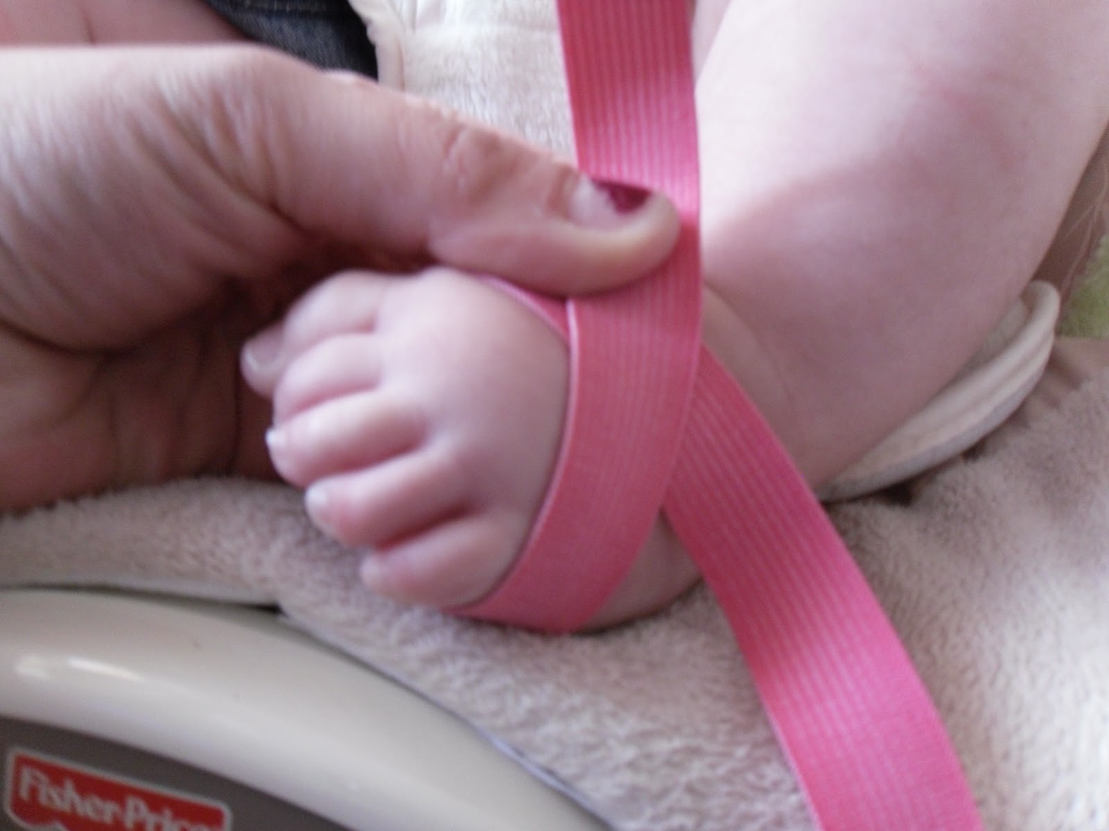 If you have your babies foot available, fit the elastic to their