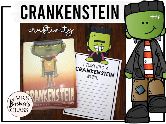 Crankenstein book activities unit with printables, literacy companion activities, reading worksheets, and a craft for Kindergarten and First Grade