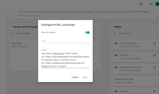 How to use QR code generator in blogger