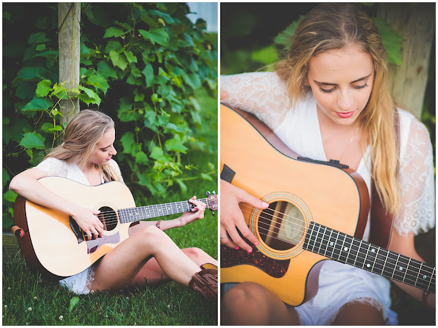 senior photo with guitar