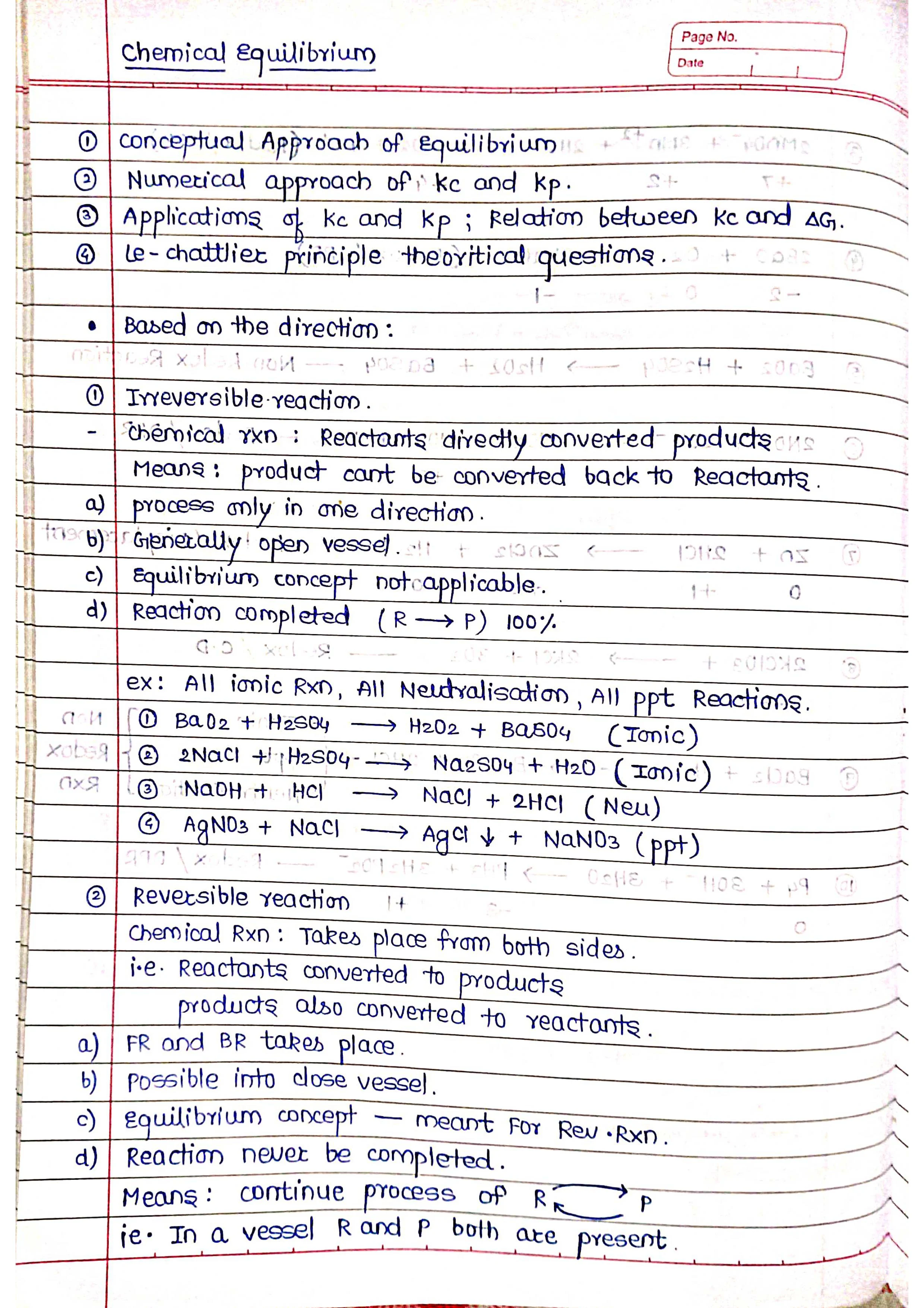 Chemical Equilibrium - Chemistry Short Notes 📚