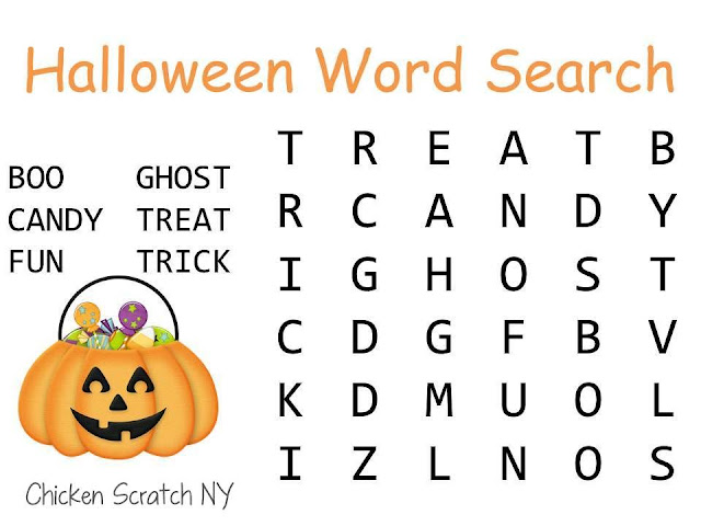 Easy Halloween Word Search 1