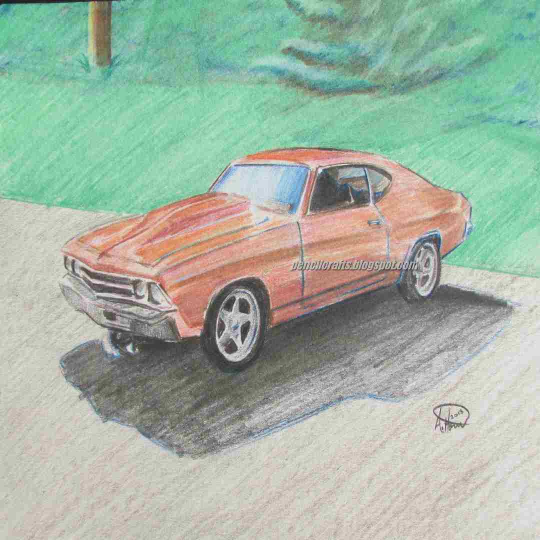 This is a Car Pencil Sketch Drawing.