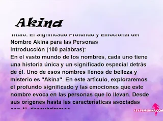 significado del nombre Akina