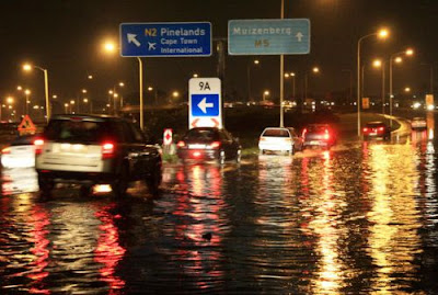 Slow traffic on M5 highway in Cape Town