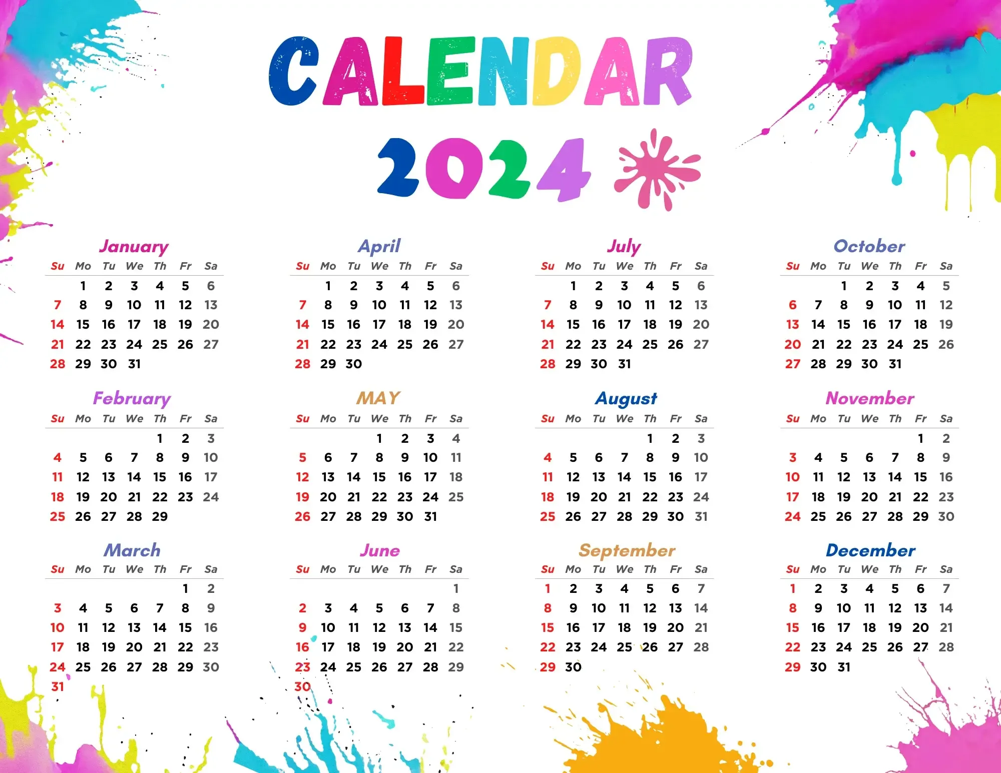 colorful 2024 calendar image