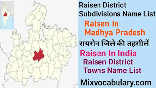 Raisen subdivisions list