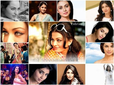 Bollywood Actress Desktop Calendar 2011