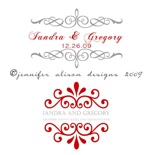 wedding monograms for Iandra Gregory Holiday Wedding Monogram