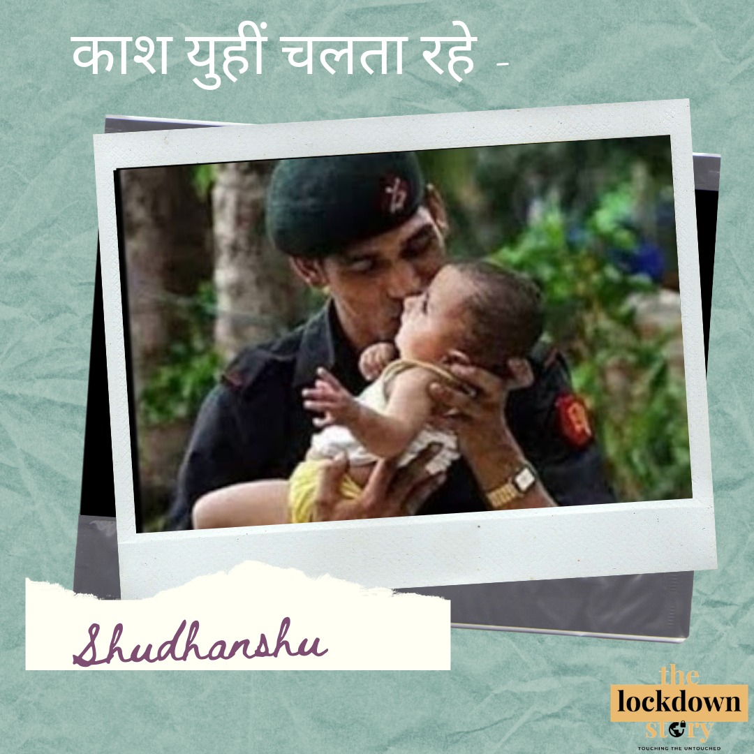 Picture of an army personnel with his son