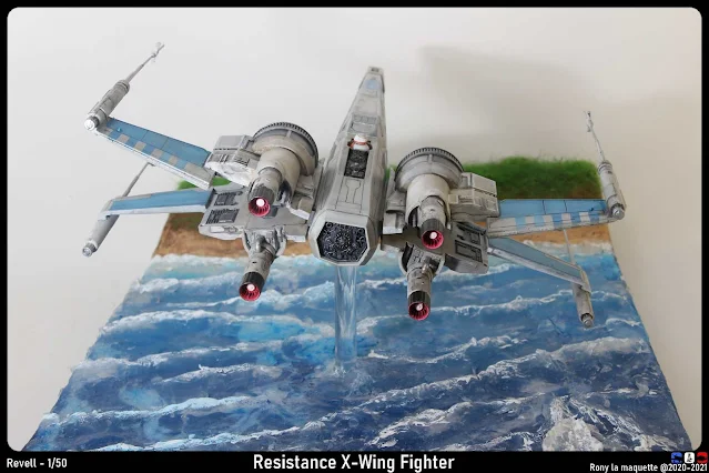 Les moteurs du X-Wing Fighter de Revell au 1/50.