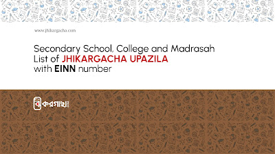 Secondary School, College and Madrasah List of Jhikargacha Upazila