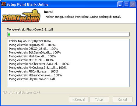 Setelah itu Taraaa Game point blank yang telah kita download tadi ...