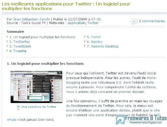 Le site du jour : Les meilleures applications pour Twitter