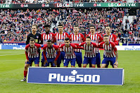 CLUB ATLÉTICO DE MADRID - Temporada 2018-19 - Oblak, Thomas, Rodrigo, Lucas Hernández, Savic y Kalinic; Griezmann, Lemar, Ángel Correa, Arias y Saúl. CLUB ATLÉTICO DE MADRID 3 (Kalinic, Griezmann, Rodrigo) DEPORTIVO ALAVÉS 0. 08/12/2018. Campeonato de Liga de 1ª División, jornada 15. Madrid, estadio Wanda Metropolitano.