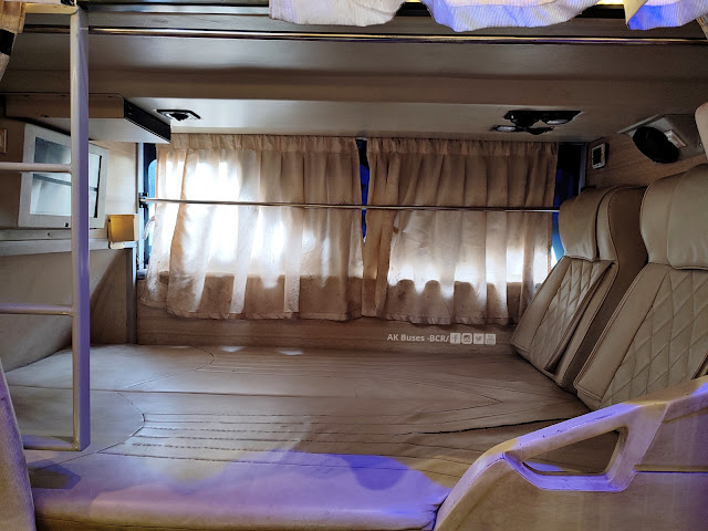 Kushwah Travels Premium Bus interior double sleeper